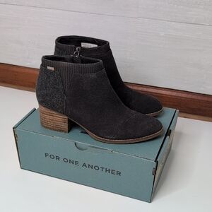 Toms Black and Gray Ankle Booties